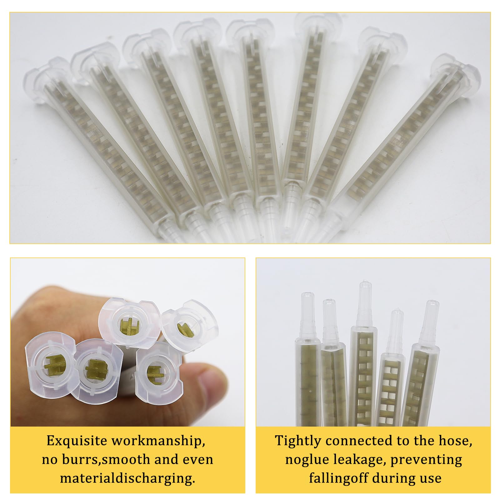 Mezclador estático, 50 unidades AB plástico pegamento tubo mezclador para pegamento 2 k tubo mezclador boquillas mezcladoras epoxi, boquilla de mezcla estática para pistola de pegamento 2K