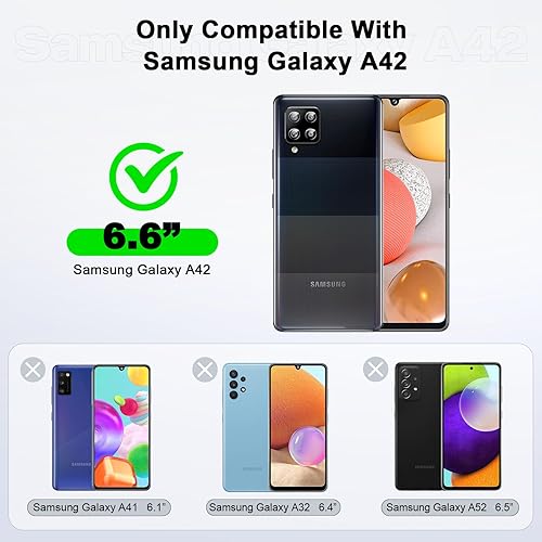 Miniatura 2 de LeYi Funda para teléfono Samsung Galaxy A42 5G A42 5G Funda para teléfono con 2 protectores de pantalla de vidrio templado para mujeres y hombres,