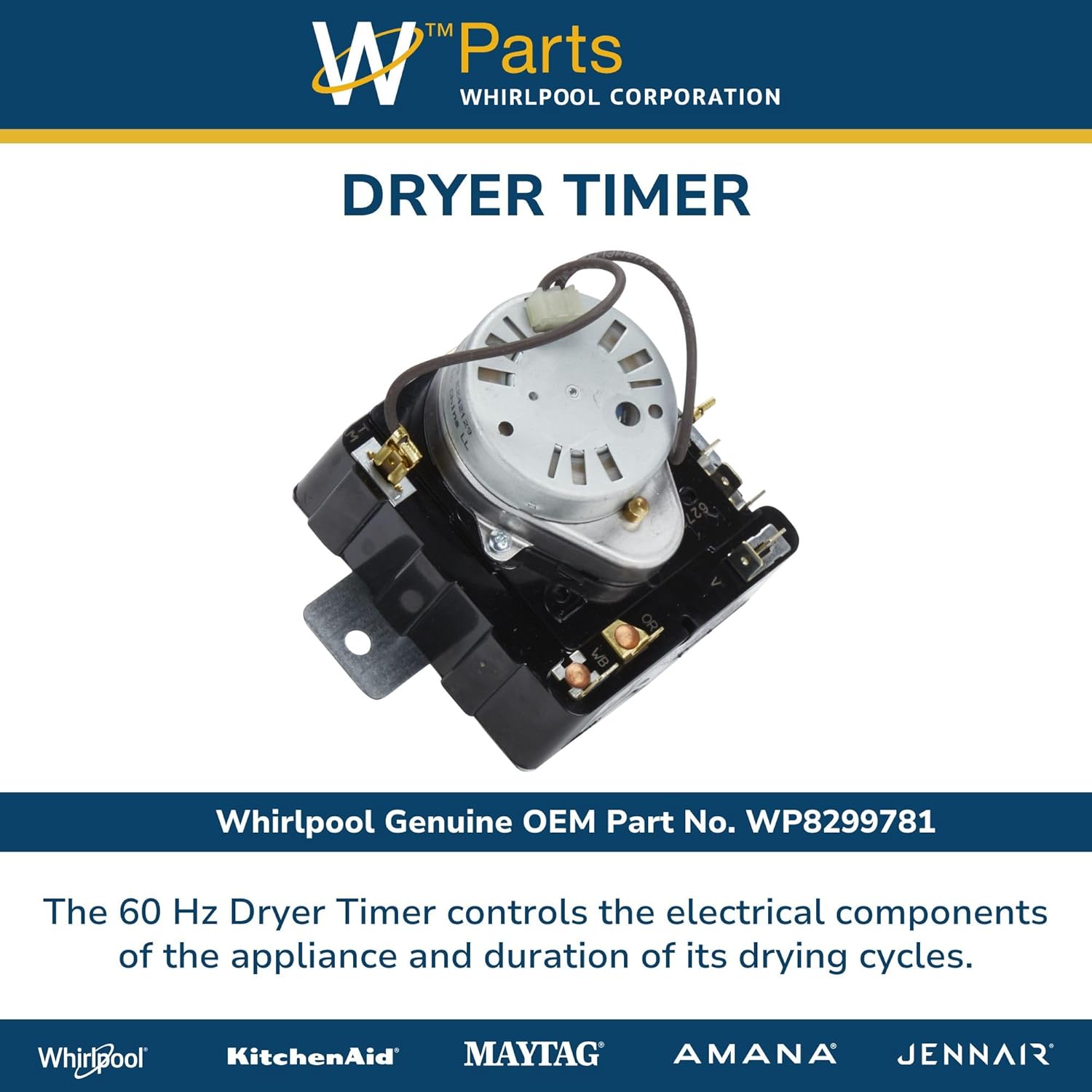 Whirlpool WP8299781 Genuine OEM Dryer Timer Replacement Part - Replaces 8299781