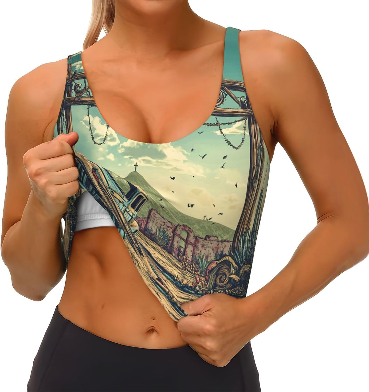 End of World Desert Women's Sports Bras - High Support Workout Tops for Women, Yoga Sports Bra, Bralettes with Support