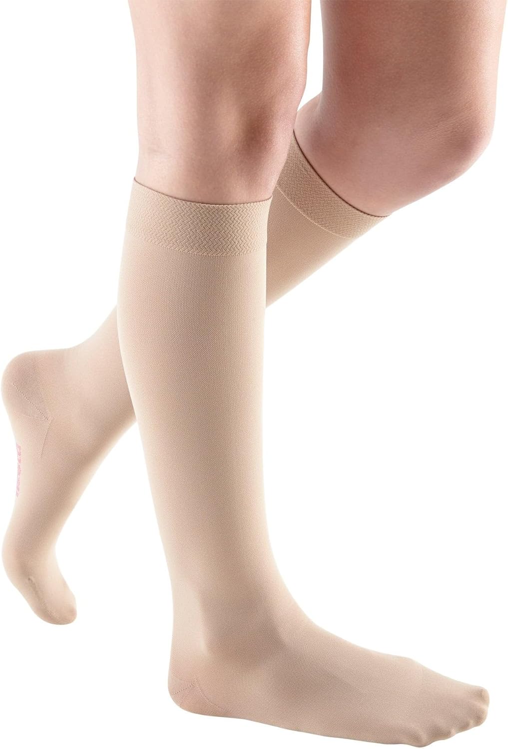 Mediven Comfort for Women 15–20 mmHg Knee High Compression Socks – Closed Toe Support Stockings for Leg Circulation, Travel & Daily Comfort – Soft Semi-Transparent Compression Hosiery, Sandstone, VI, Petite