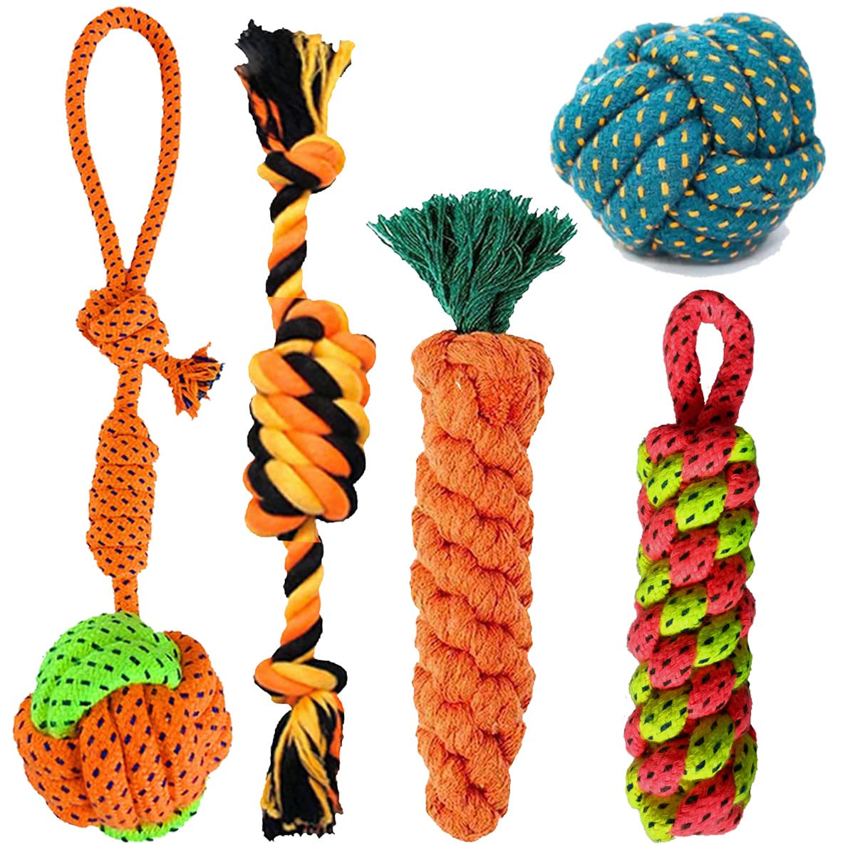 YOUHAVEDEAL Puppy Teething Chew Toys - 5 Pack Durable Small to Large Dog Toys, Chew Toys for Boredom, Interactive Dog Ball, Safe, Non-Toxic - Color May Vary (B0BRKNY8SB) Amazon Price History, Amazon Price Tracker
