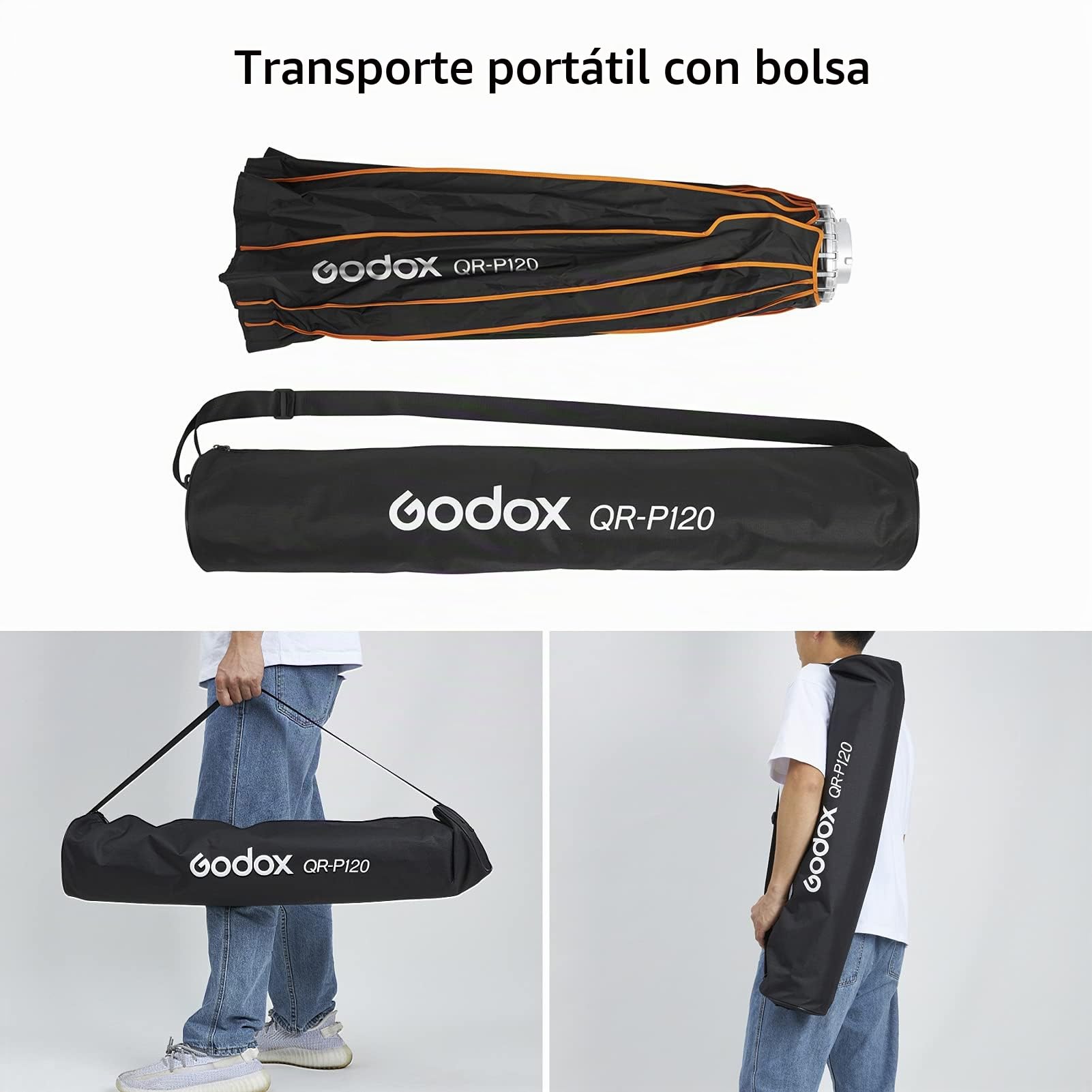 GODOX QR-P120 Professional Parabolic Softbox 120cm Difusor Bowens Mount con Bolsa de Transporte para fotografía de Estudio