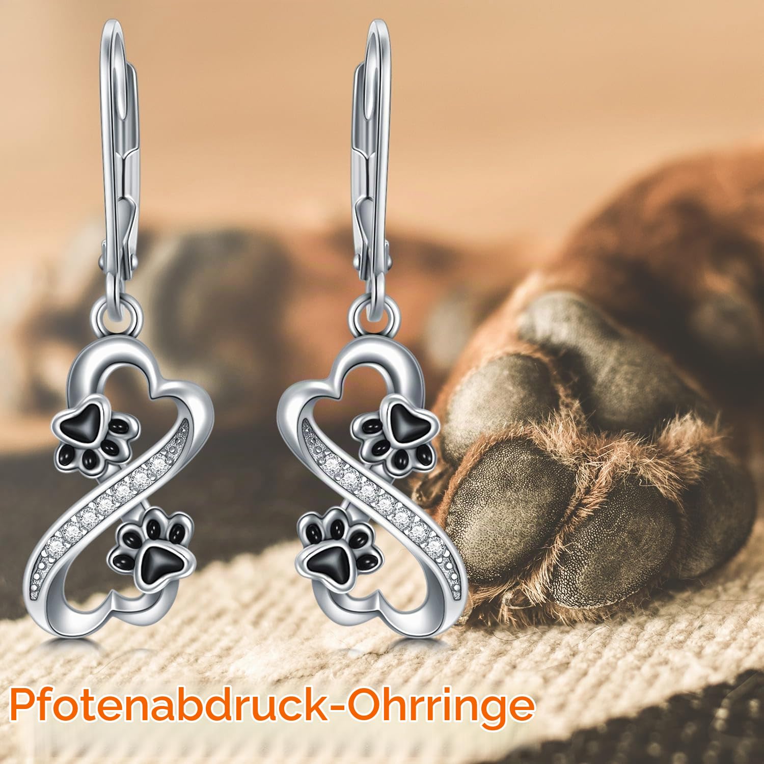 Kuh Koala Hundepfote Ohrringe für Damen 925 Sterling Silber Tier Ohrhänger Tier Schmuck Geschenke für Frauen Mädchen Tierliebhaber