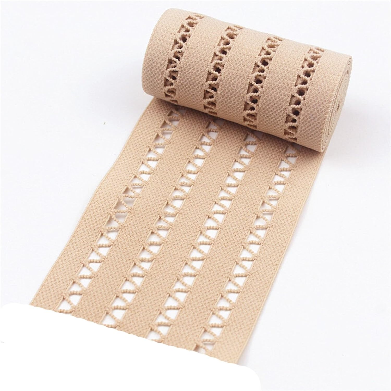 Extra wide hollow mesh breathable elastic pants skirt soft lace strip sleeve edge colorful elastic rubber band thin