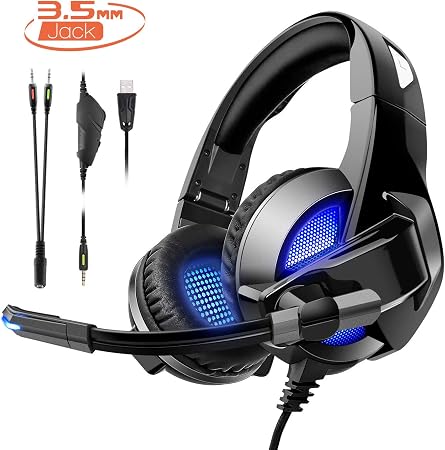 Cuffie Gaming con Microfono Isolamento Rumore e Luce LED Bassi Profondi per  Xbox One PS4 PC PSP PS Vita Xbox 360 Nintendo Switch : Amazon.it:  Videogiochi