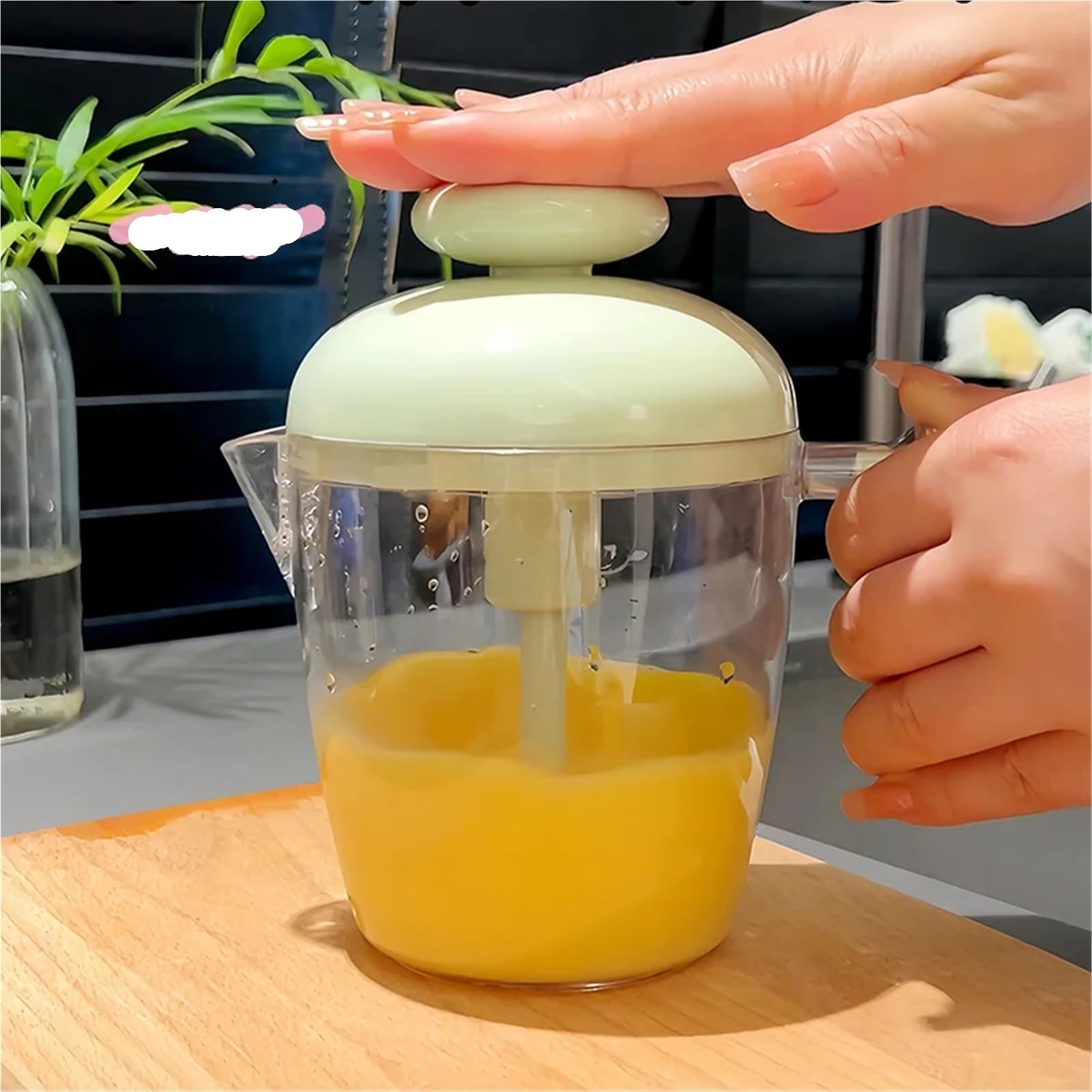 1 frusta manuale semiautomatica per uova, frusta manuale e montalatte per cottura al forno (bianco)