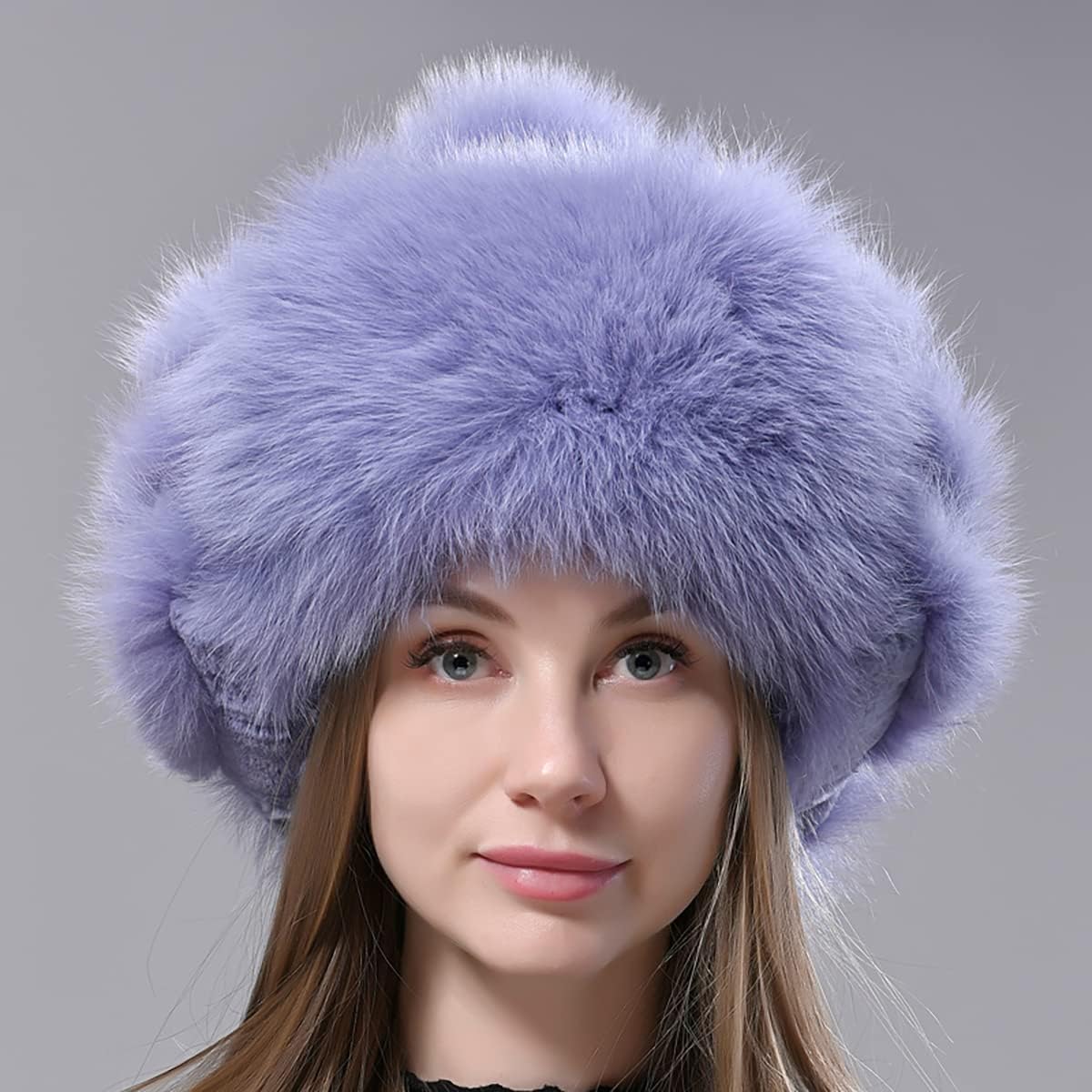 ECYC Women Faux Fur Hat, Winter Warm Hat Russia Bomber Hat Soft Trapper Hat Fluffy Earflap Cap for Women