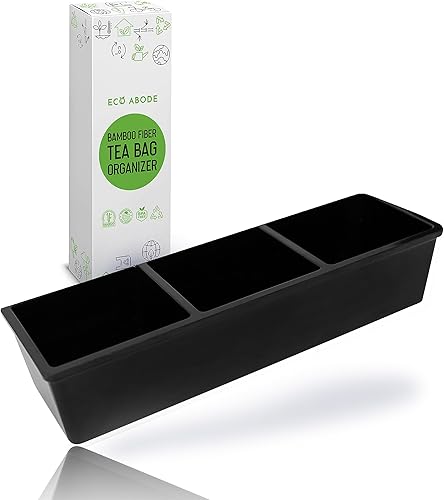 Organizador moderno de bolsitas de té, organizador de té pequeño de bambú ecológico para bolsas de té, organizador de caja de té para almacenamiento