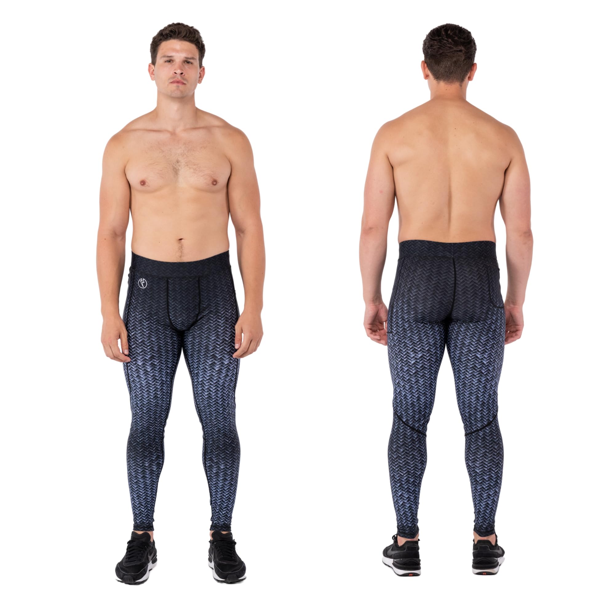 Kapow Meggings Leggings Sportivi Contenitivi da Uomo Performance con Tasche