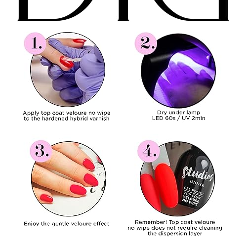 Miniatura 8 de DIDIER LAB - Gel Polish Studios Top Coat Veloure - Capa protectora superior de esmalte de gel - Mate - Suaviza las irregularidades de las uñas - Sin