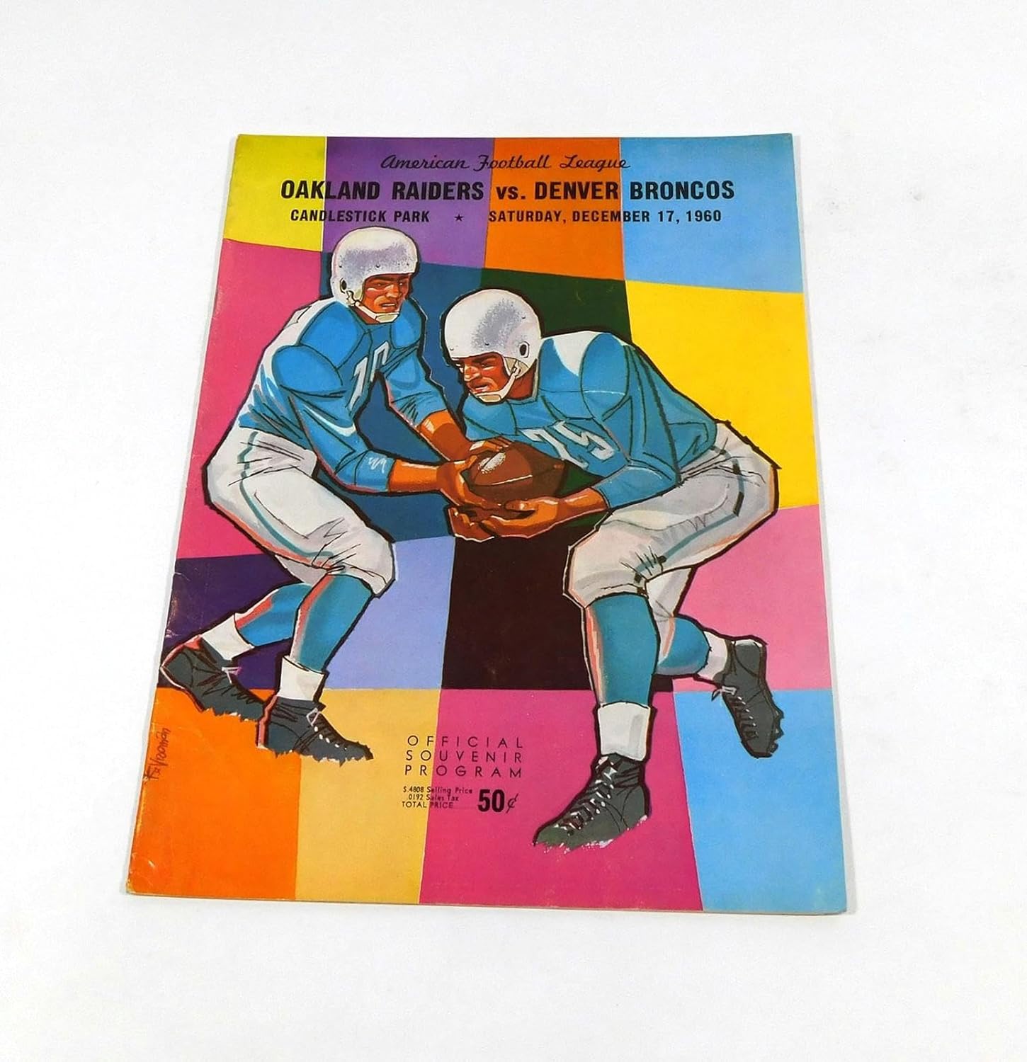 1960 Denver Broncos at Oakland Raiders AFL Football Program 12-17-60 DA065986 - NFL Programs
