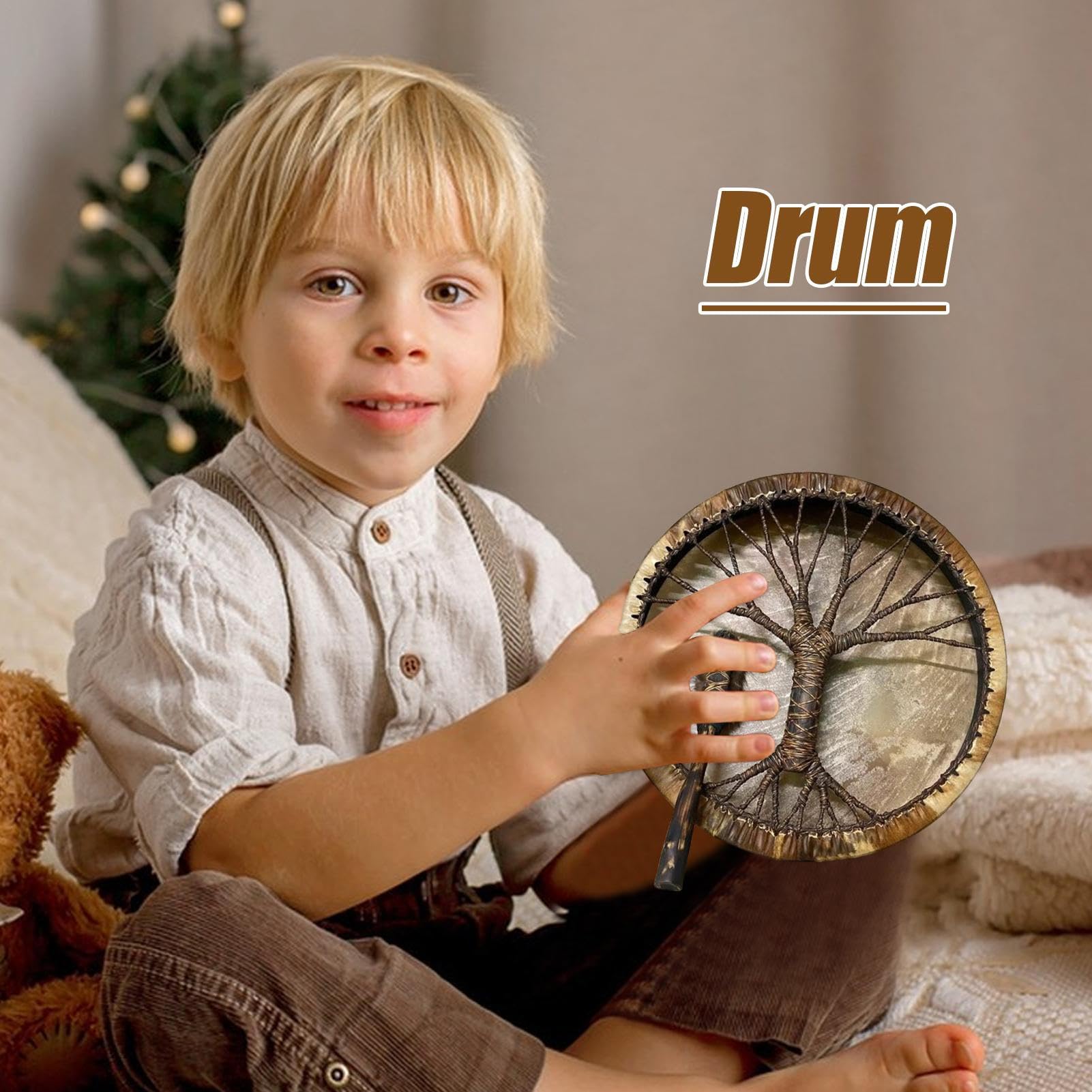 Drum Shaman, Professional Hand Drum, Decorative Percussion Instrument, Rhythmic Music Tool for Teens, Beginners, Kids, Home Display, Meditation, Cultural Events Use