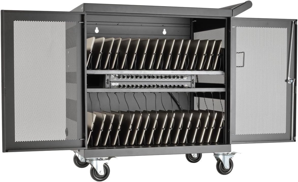Tripp Lite 32-Port USB Charging Cart Storage Station for iPad & Android Tablets, Charge & Sync (CSC32USB)