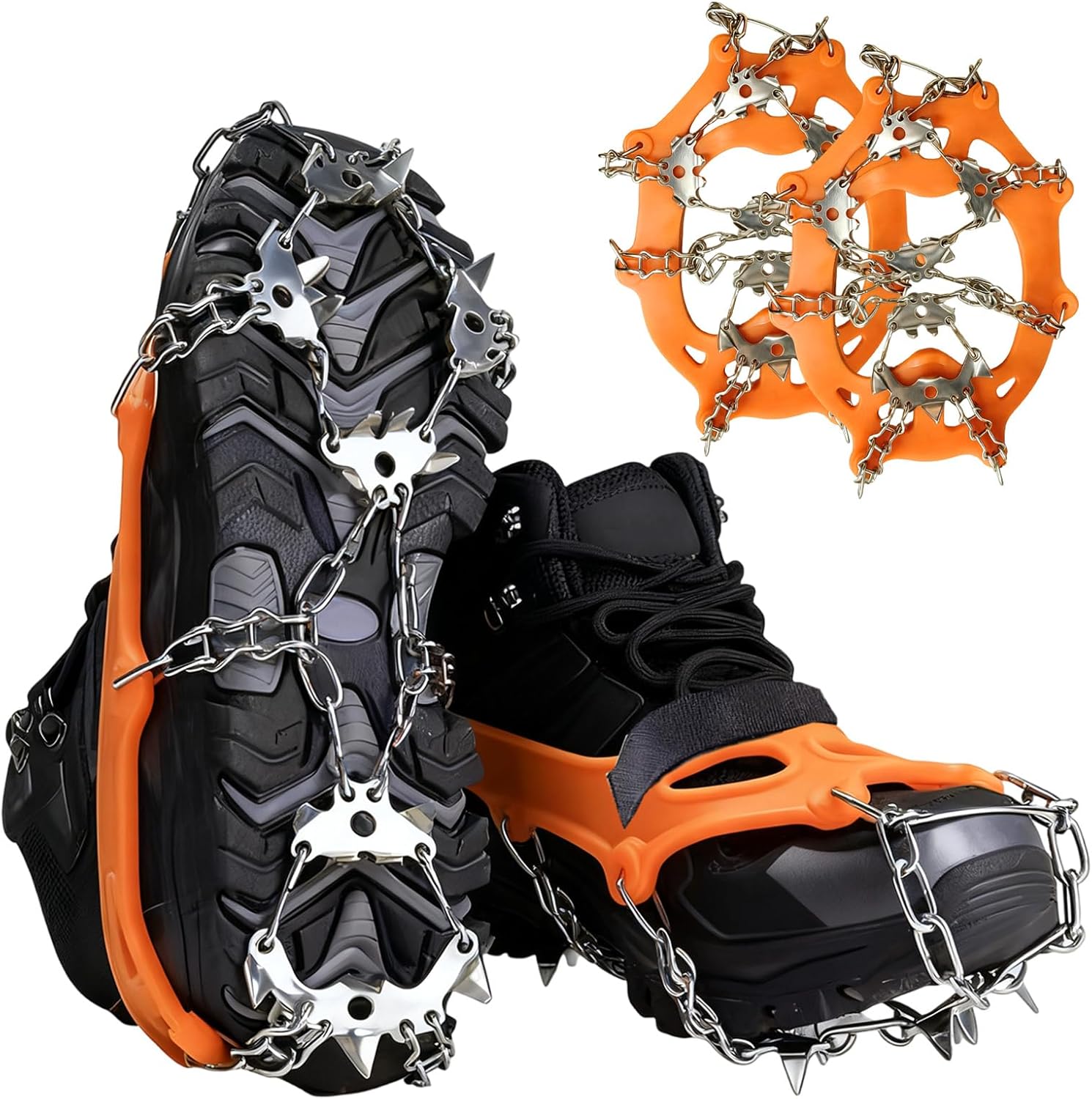 Adjustable 24-Spike Ice Crampons for Boots & Shoes – Non-Slip Winter Gear