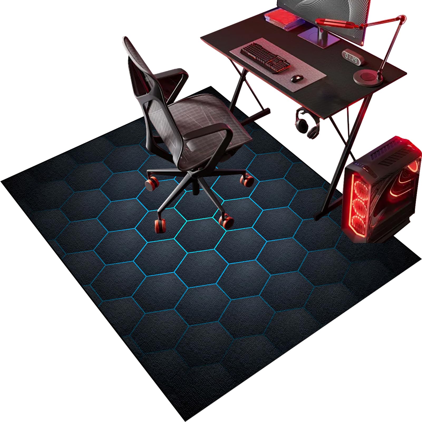 100 x 140 cm Alfombra Silla Ruedas Gaming Oficina, Alfombra Silla Escritorio Protectora Suelo Ruedas Alfombrilla para Silla Gaming Antideslizante Protector Suelo para Gaming Oficina Ordenador