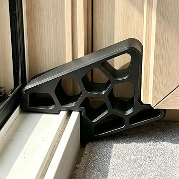 2 PCS Window Stopper Wedge Lock Sliding Window Stopper Scratch Resistant Adjustable Manual Door Track Lock Blocker Security Stopperfor Balcony French Patio Door (White)