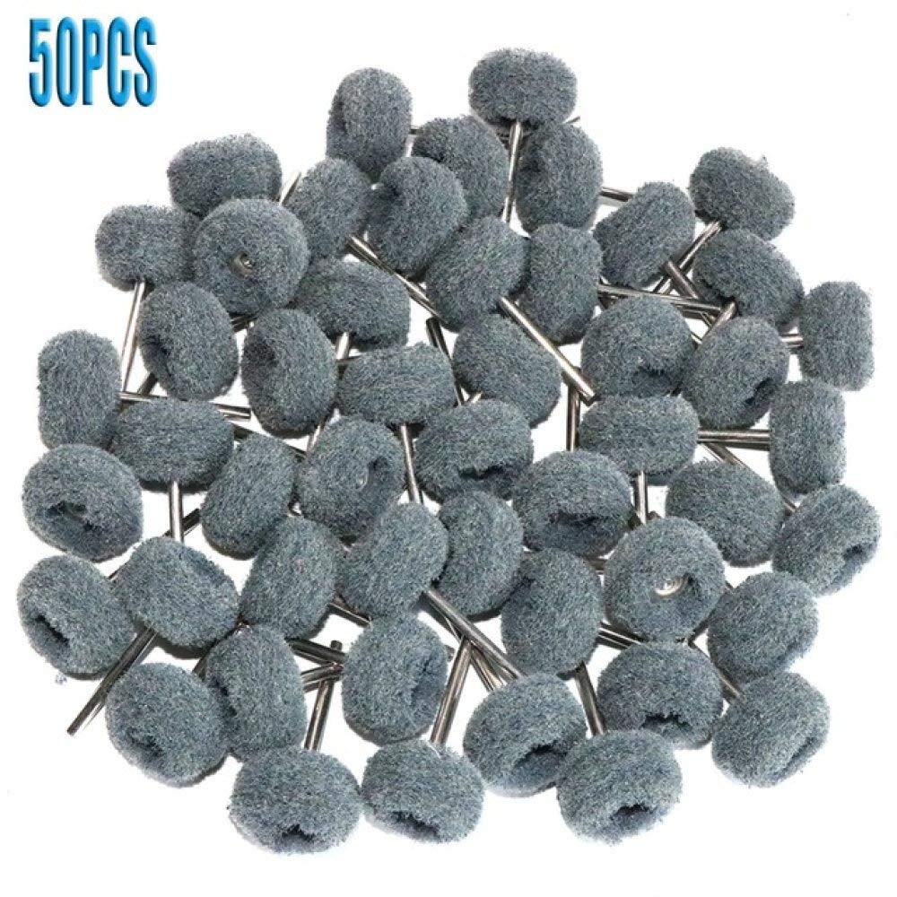 Juego de 50 mini cepillos para estropajo, rueda abrasiva, fibra de nailon, cabezal de lijado, pulido de 1 pulgada, 25 mm, 50 unidades