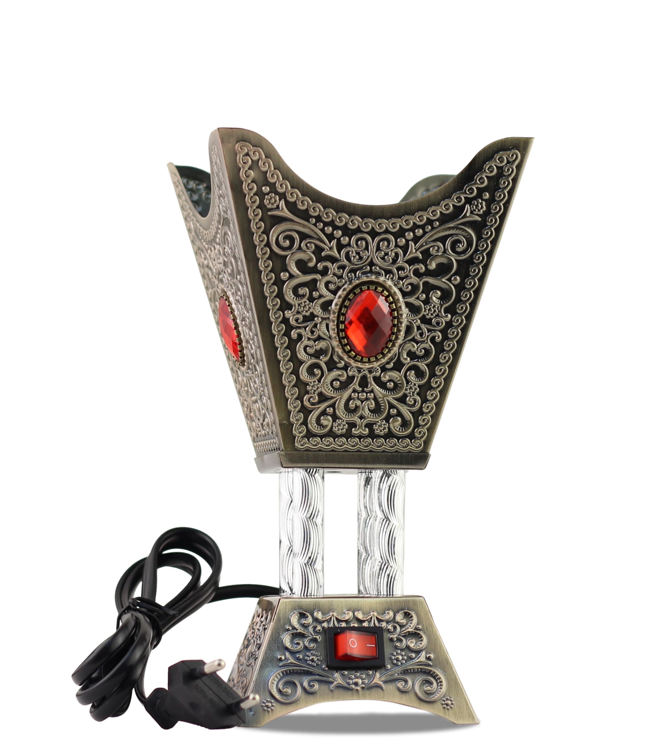 Arabian Electric Incense Burner Metal Vintage Arabic Burner - Electric Bakhoor Holder Suitable for Arabian Oud, Home and Hotel Decor (Style 22)