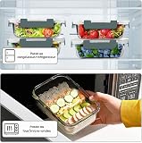VERONES Lot de 10 récipients 22oz lot de boîtes à repas en verre avec couvercles hermétiques, récipients en verre avec couvercles pour la conservation des aliments - 4
