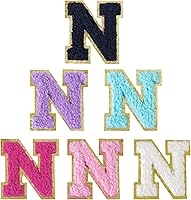 Vista 242 de 6 piezas de parches de letras de chenilla autoadhesivas, parches de letras preppy de 2 pulgadas para bolsos, ropa y sombreros, grandes pegatinas