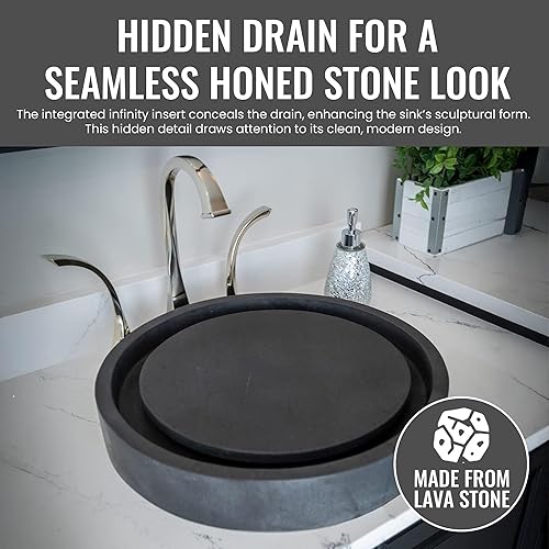 Miniatura 3 de Eden Bath EB_S042LS-H - Fregadero redondo de piedra de lava