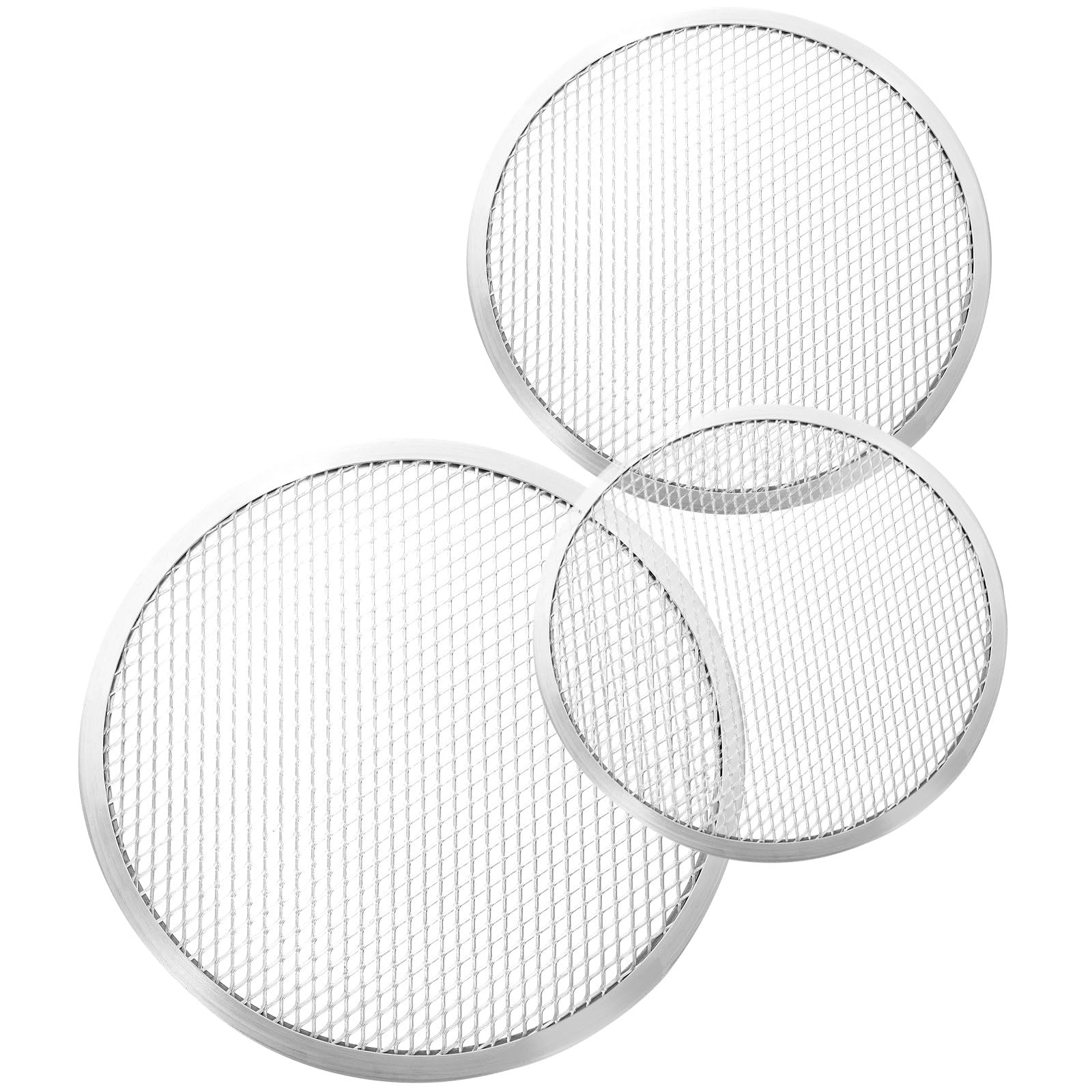 GLEAVI Bandejas para Pizza Resistente y Duradera Juego de 3 Malla Perforada para Aluminio Adecuado para Hornear Pizzas en Casa y Uso Diario Hornear Pizzas en Casa y Uso Diario