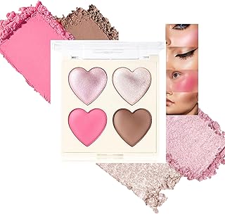 4 Colors Blush Contour Highlighter Makeup Pal...