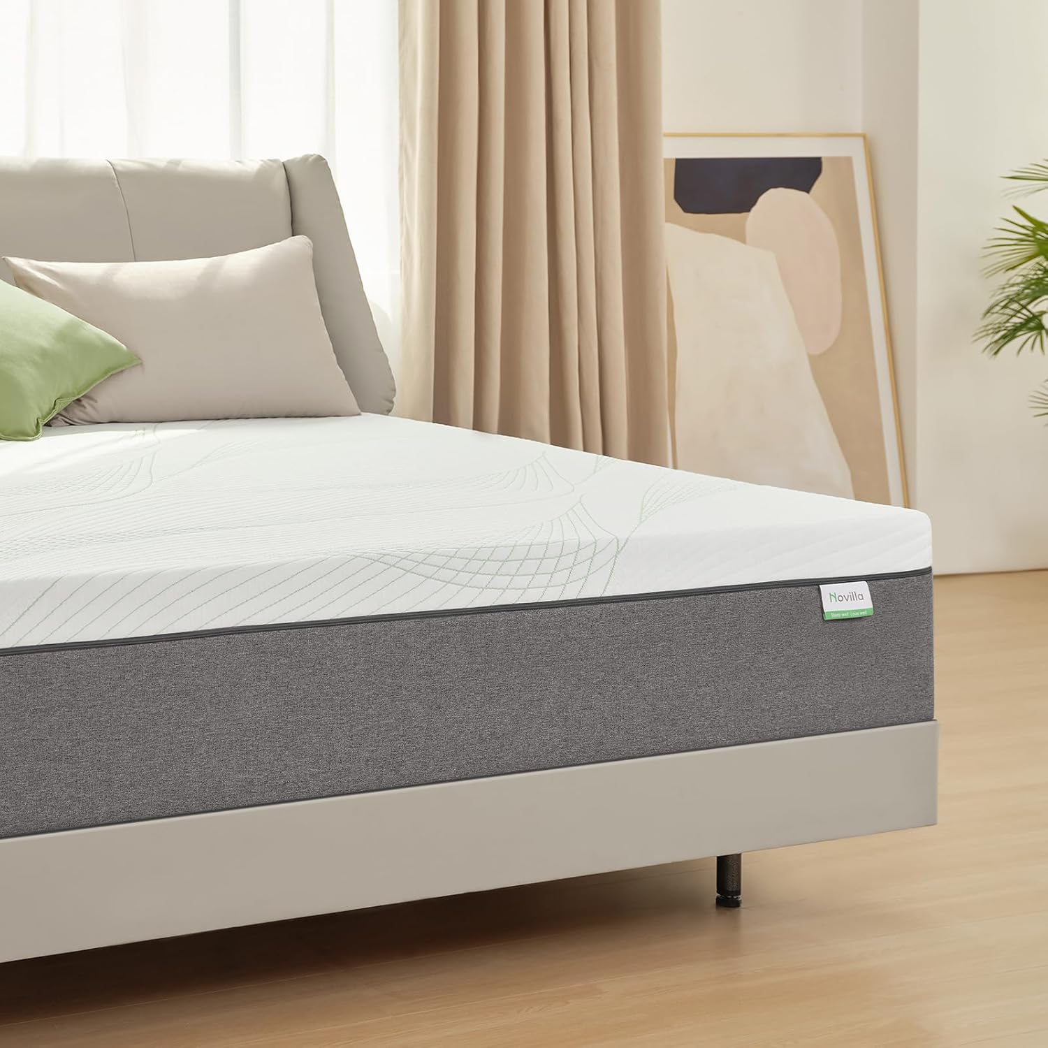 Novilla Twin Size Mattress, 10 Inch Gel Memory Foam Mattress for Plush Comfort, Cool Sleep, Pressure Relief, CertiPUR-US Certified, Mattress-in-a-Box, Embrace