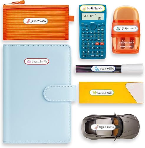 Miniatura 7 de Etiquetas impermeables para biberones para guardería, 80 etiquetas adhesivas de nombre escolar para cosas de niños, autolaminadas, aptas para