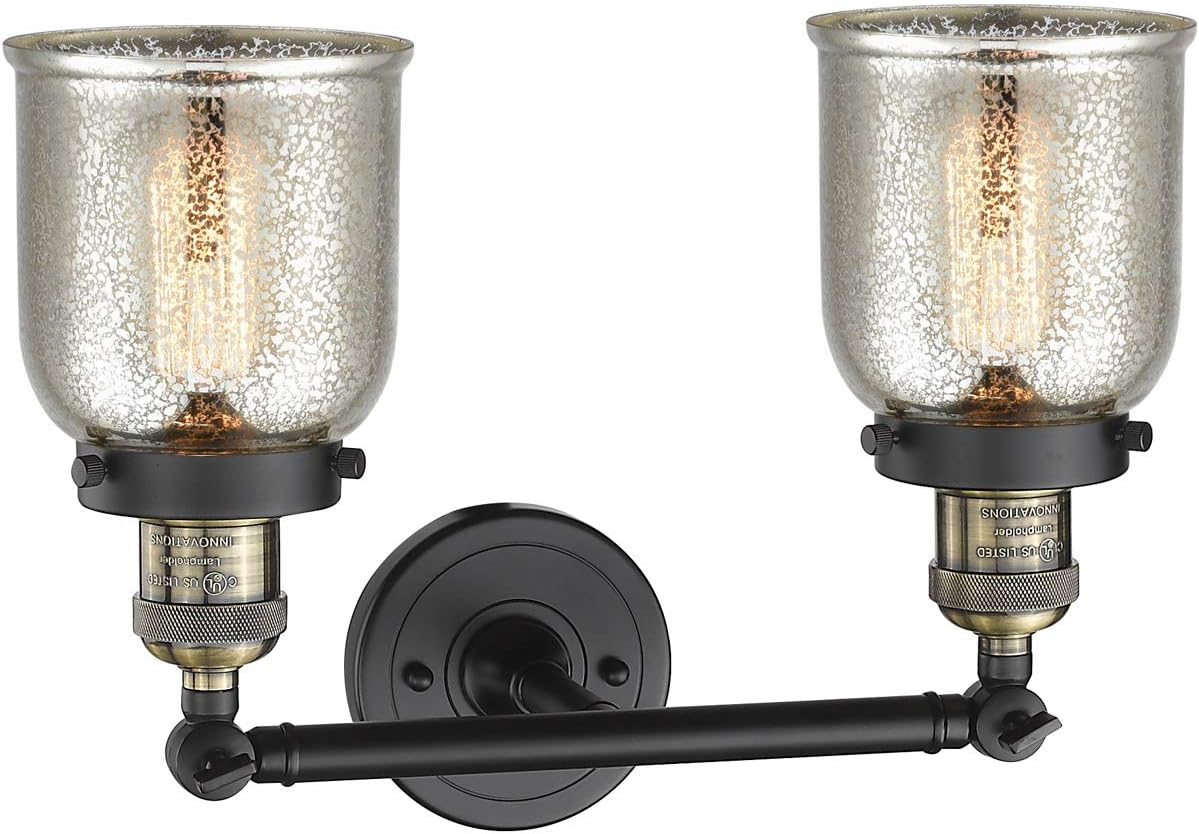 Innovations 208-BAB-G58-LED 2 Light Vintage Dimmable LED Bathroom Fixture, Black Antique Brass