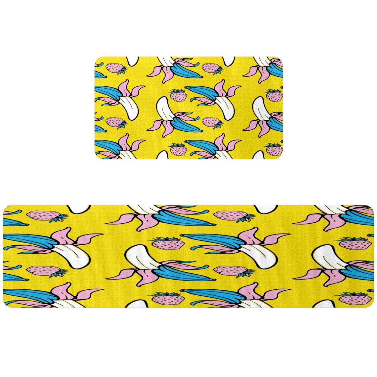 Alfombrillas de cocina amarillas perfectas para el pasillo y cuarto de lavado VAPOKF