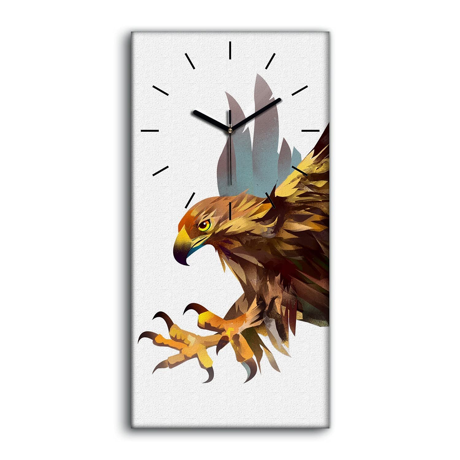 Horloge sur toile aigle 30x60cm tableau silencieux decoration moderne