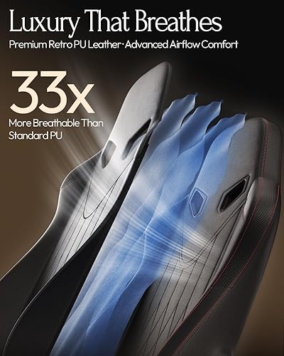 Miniatura 6 de Dowinx Silla de videojuegos para videojuegos con masaje de cuello Shiatsu y soporte lumbar para el hogar, oficina, respaldo alto, reclinable, altura