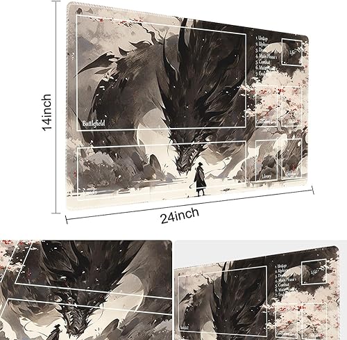 Miniatura 254 de MTG - Tapete de juego de 24 x 14 pulgadas, bolsas de almacenamiento con parte trasera antideslizante, ideal para entusiastas de los juegos de sin