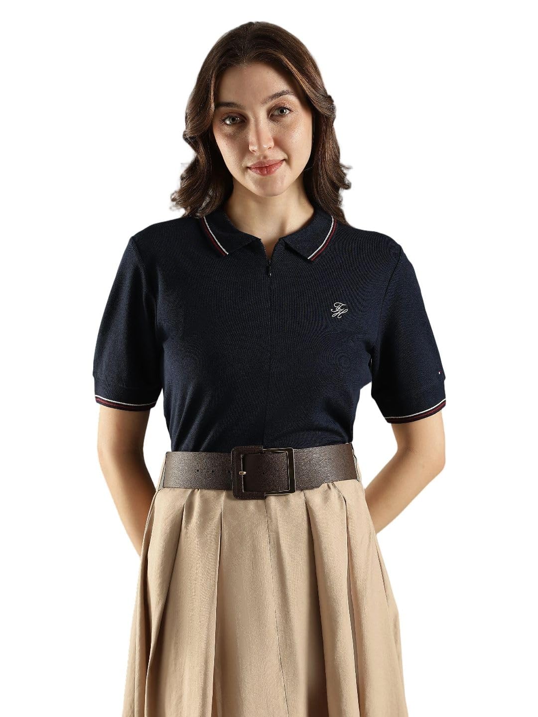 tommy hilfiger Solid Regular fit Leather Polo t-Shirt-picture-47