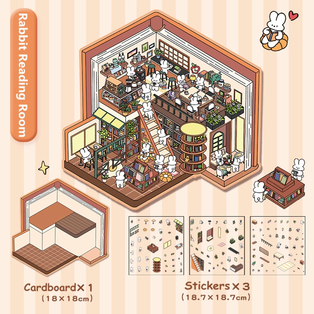 TYXHXTF 3D Haus Sticker Set - 8 Weihnachtsmotive Zum Selbergestalten