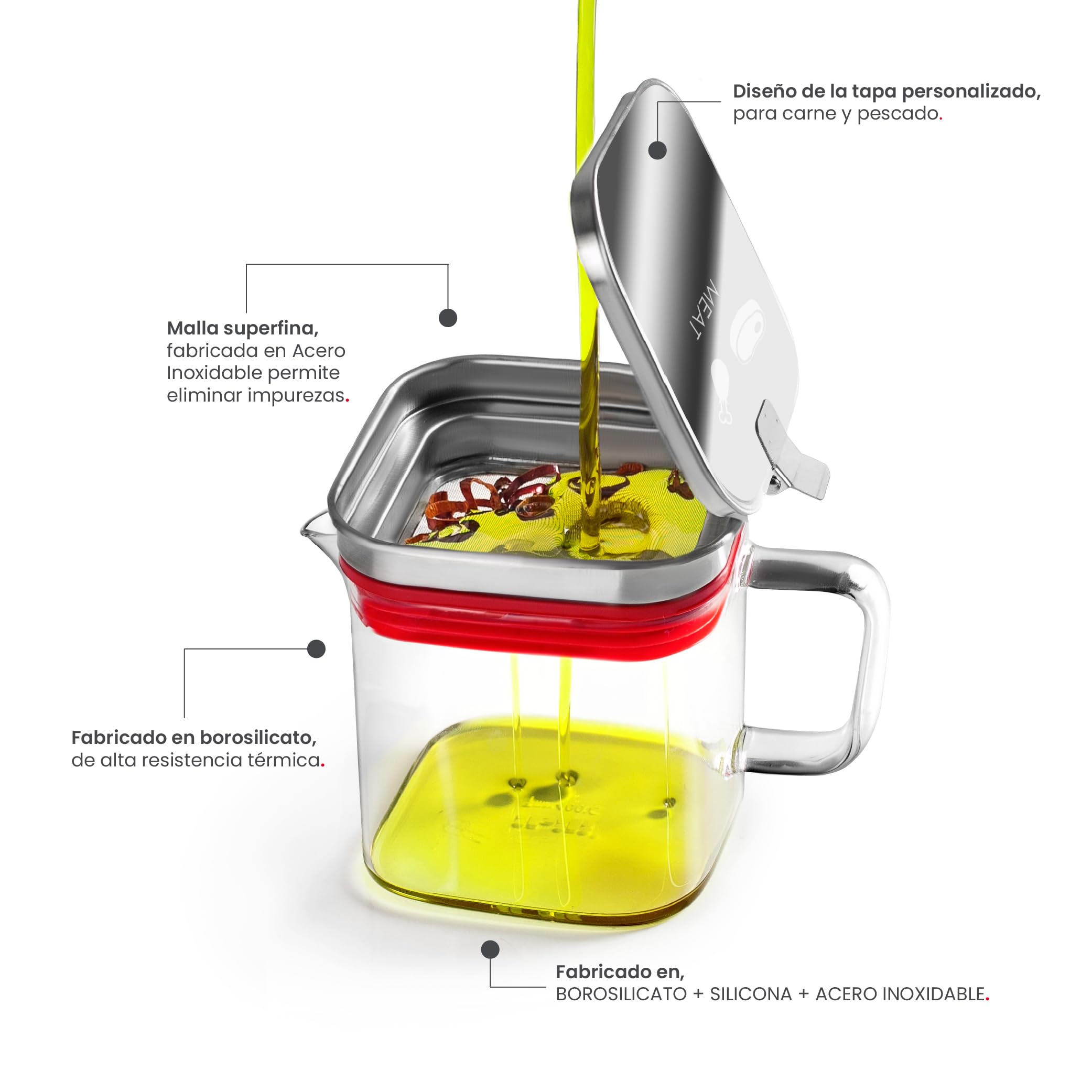 IBILI 743560 Reciclador de aceite square pescado