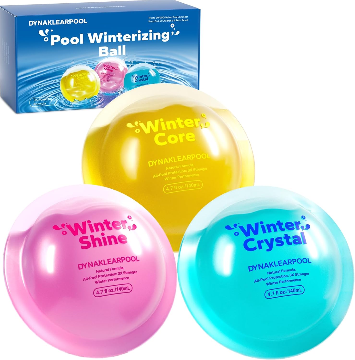 3-in-1 Pool Winterizing Kit, Pool Closing Kit Winterizer for Above Ground & Inground Pools – Treats Up to 30,000 Gallons