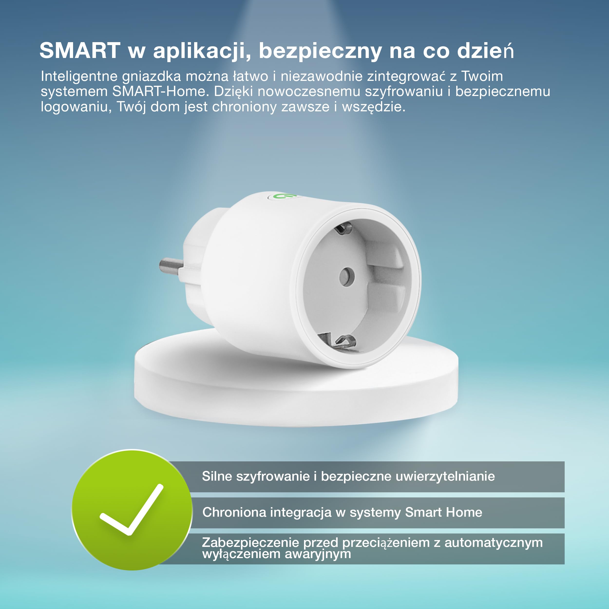 OSRAM SMART+ Inteligentne gniazdko z Matter over WiFi, opracowane dla Alexa - łatwa konfiguracja jednym kliknięciem, integruje konwencjonalne urządzenia do 2.300W w inteligentnym domu, 1-pak