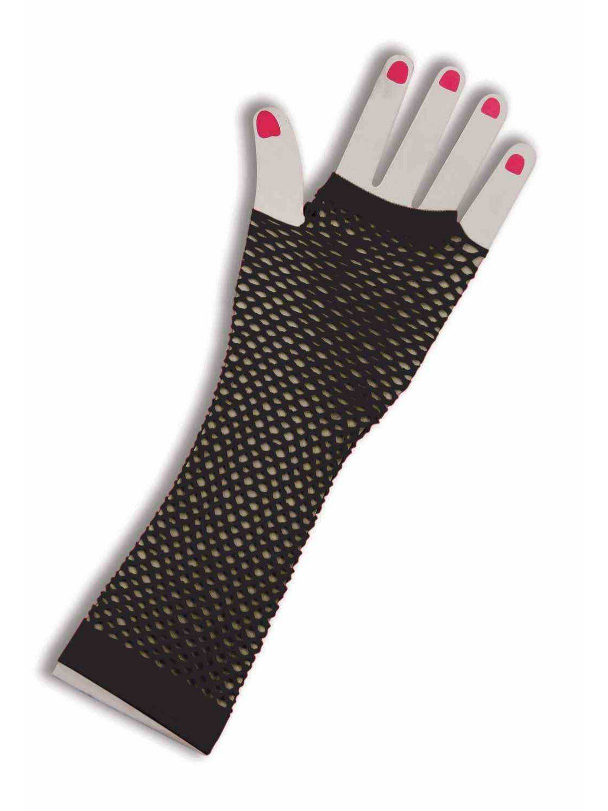 Forum Novelties Long Black Fingerless Fishnet Adult Costume Gloves