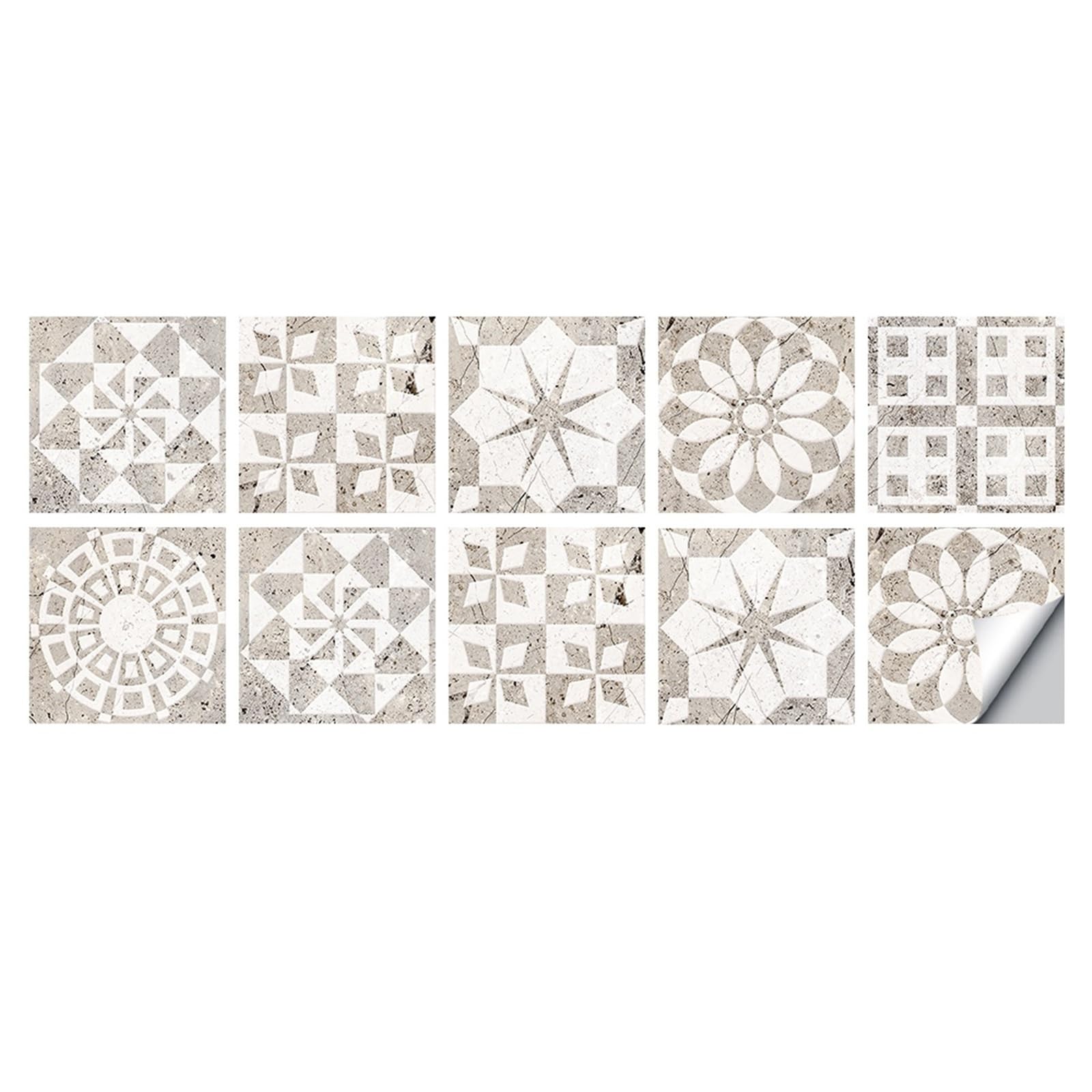 Autocollants de carreaux rétro multicolores 15x15 cm imperméables pour cuisine et mur