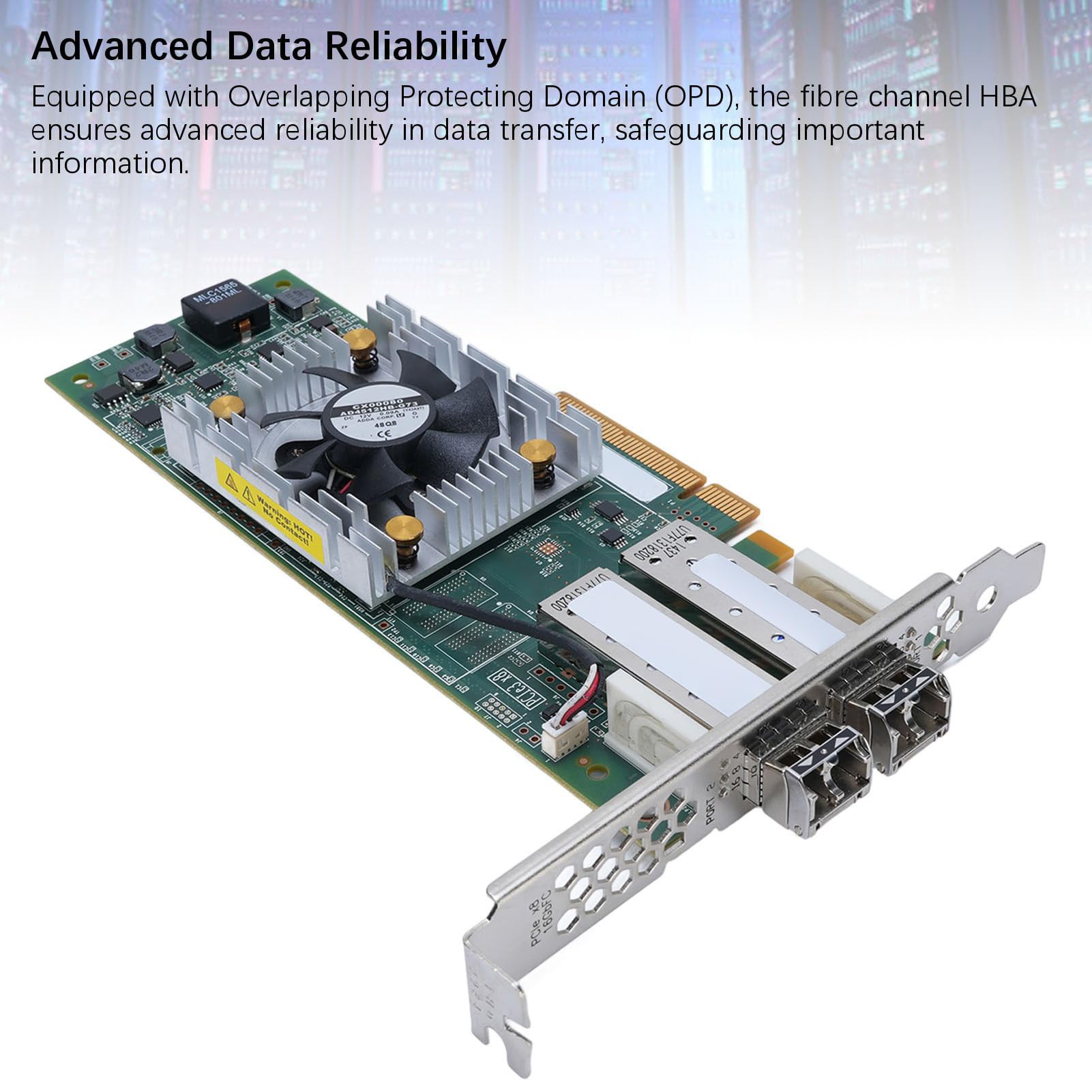 ASHATA Fiber Channel HBA, Adattatore del Bus Host PCIE 3.0 da 16 Gbps con Supporto per la Virtualizzazione, per Server Multi -processore e Macchine Virtuali