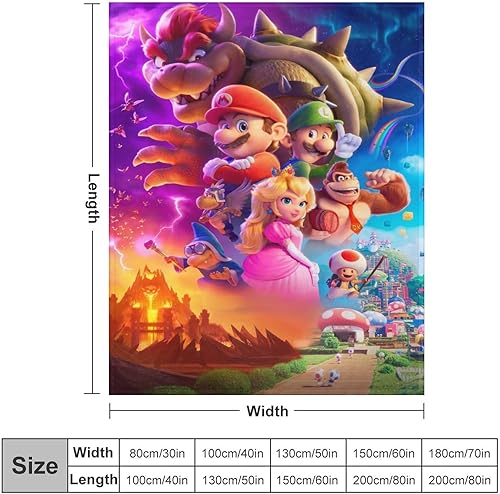 Miniatura 5 de Manta de franela suave y acogedora con diseño de caricaturas para cama, sofá, sala de estar, 60 x 50 pulgadas