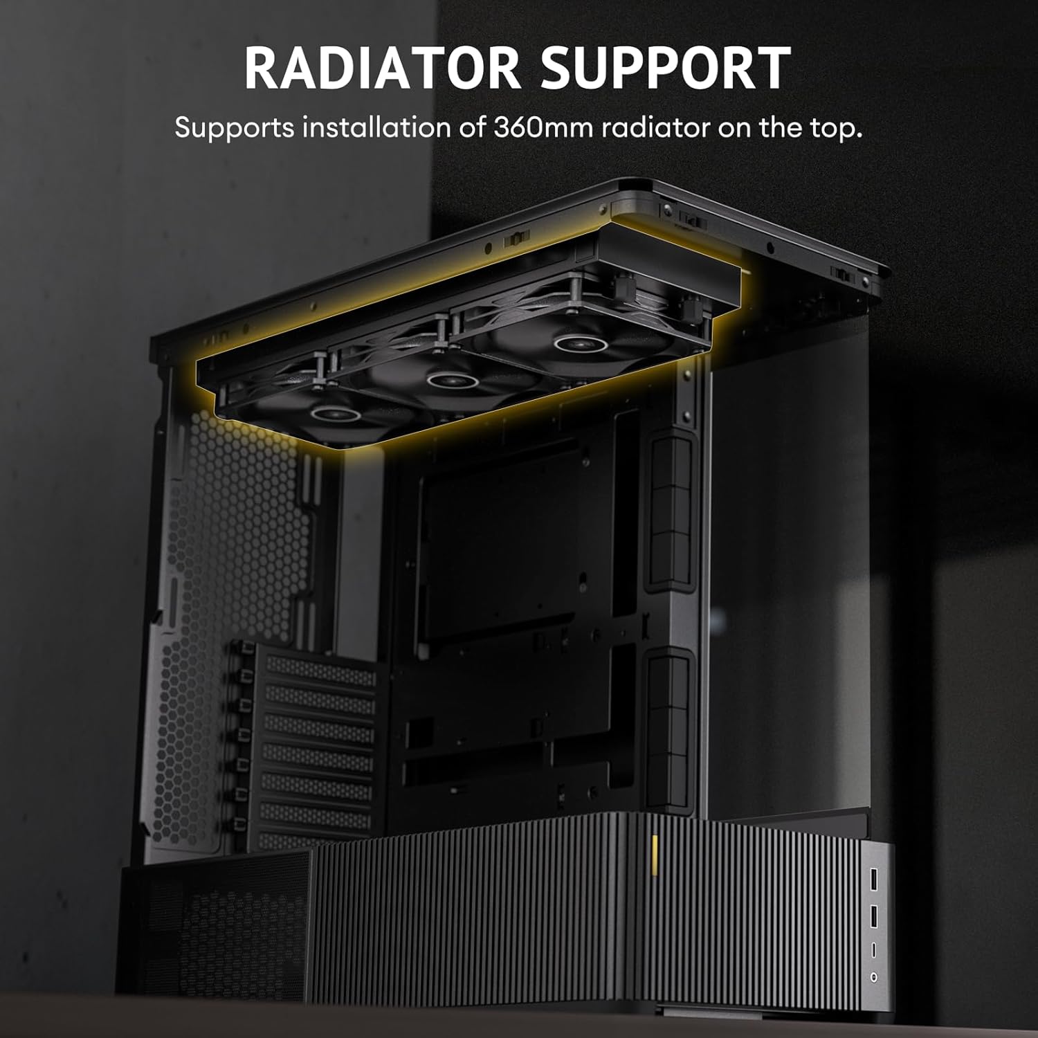 Antec C6 Curve Air Mid-Tower Case, Panoramic Tempered Glass, High Airflow, 3 PWM Fans Included, Support 360mm Radiator & 450mm GPU, Type-C 10Gbps, ATX Gaming Case