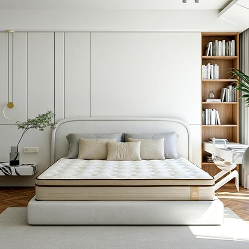 Miniatura 8 de Colchón híbrido de 12 pulgadas, tamaño individual, firmeza media en una caja, espuma viscoelástica con bobinas de bolsillo individuales,