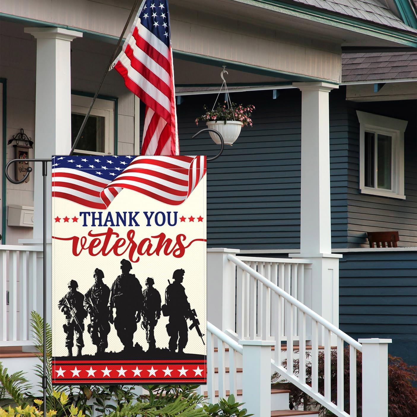 3Ply Thank You Veterans Day Garden Flags for Outside 12x18 Inch Double Sided Polyester Memorial Day Patriotic Amercian Flag Outdoor Soldiers Heroes Yard Sign House Holiday Decorations - Image 3