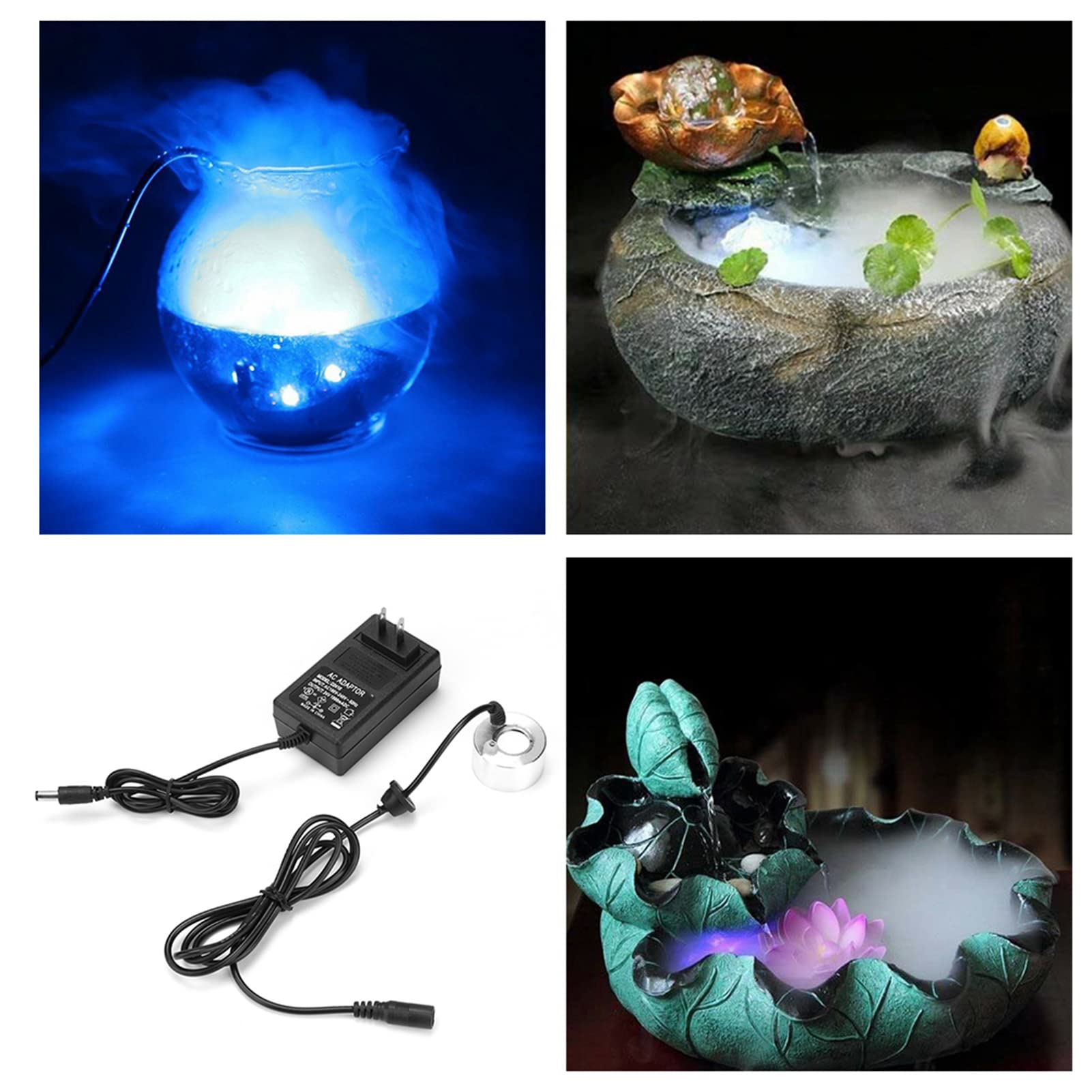 Airshi with Power Adapter Fountain Mist Maker, Atomizer for Rockery Pond Water Feature Indoor Or Outdoor Fountain