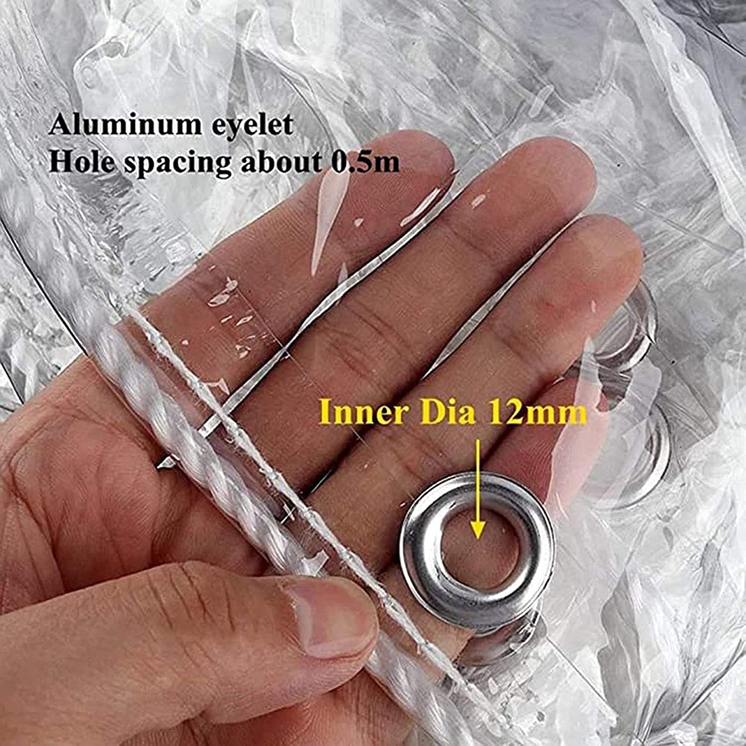 Bâche de protection imperméable en PVC indéchirable et transparente pour auvents, balcon, abri de plantes, 1,6 x 2,5 m, protection extérieure
