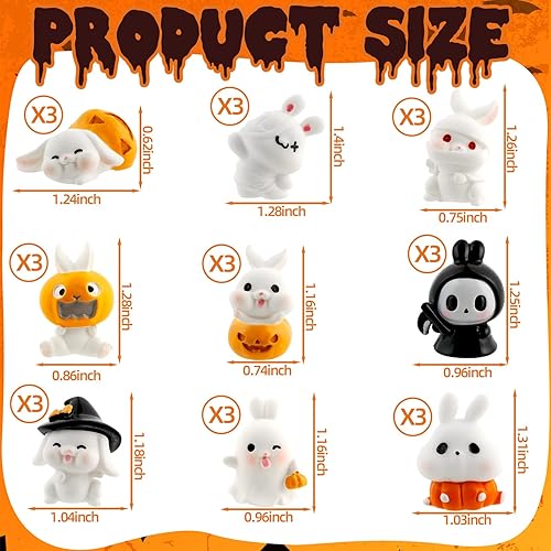 Miniatura 9 de Exasinine 24 piezas de mini conejitos de Pascua, conejito de resina, mini animales, jardín de hadas, adornos de paisaje de musgo en miniatura para